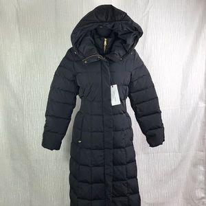 cole haan quilted coat with inner bib